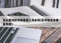 怎么查询区块链备案公司名称[区块链企业备案系统]