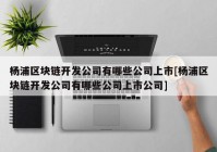 杨浦区块链开发公司有哪些公司上市[杨浦区块链开发公司有哪些公司上市公司]